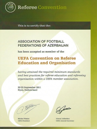 UEFA AFFA-ya sertifikat göndərdi - FOTO