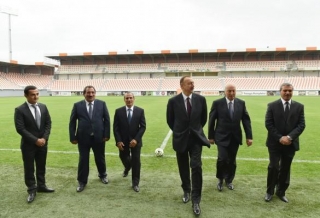 Ölkə başçısı yeni stadionun açılışında