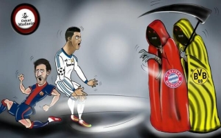 Karikatura. Əzrayıl Ronaldo və Messinin ardınca gəlib